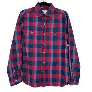 Con.Struct Plaid Lined Casual Button Up Shirt Red Blue Size Small NWOT